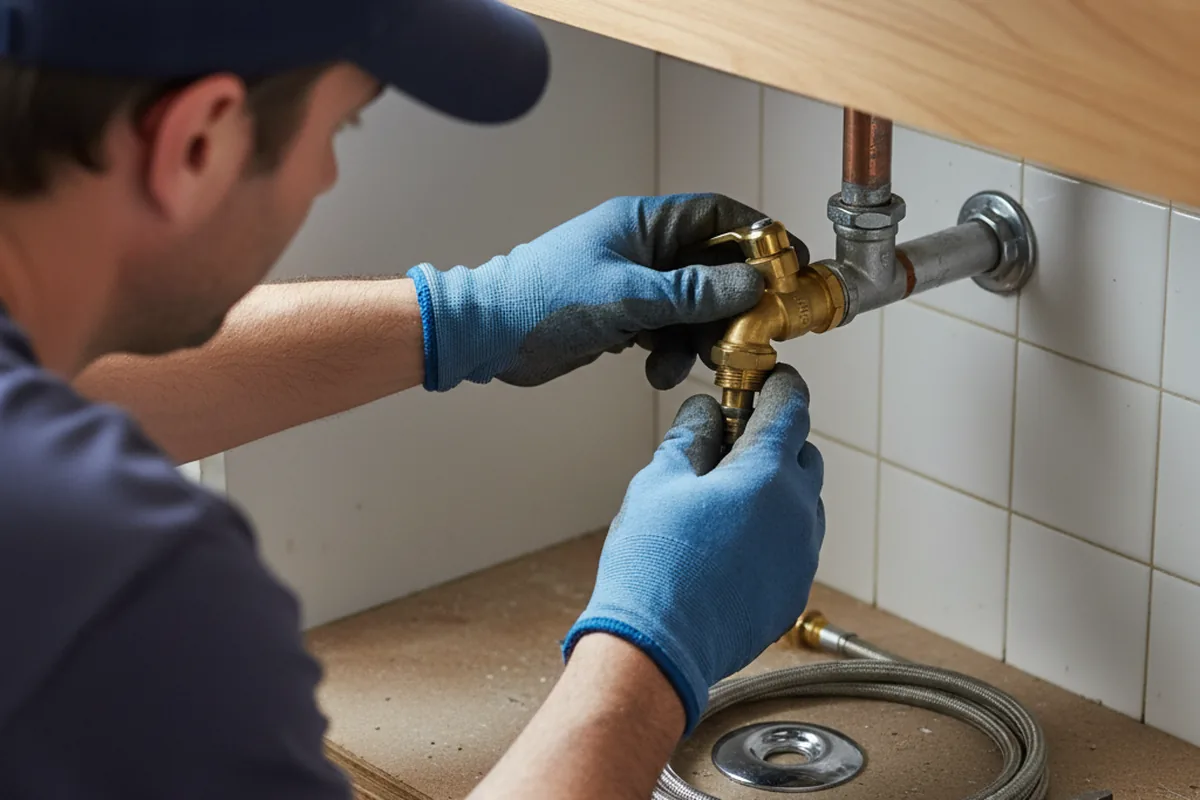 Shutoff valve and fitting work during Burst Pipe Repair in Hastings